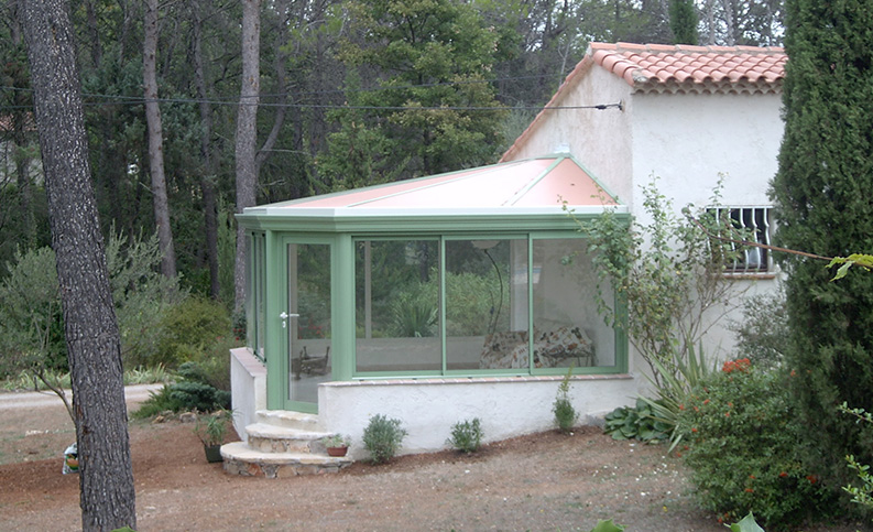 Véranda contemporaine pan cassé - photo20