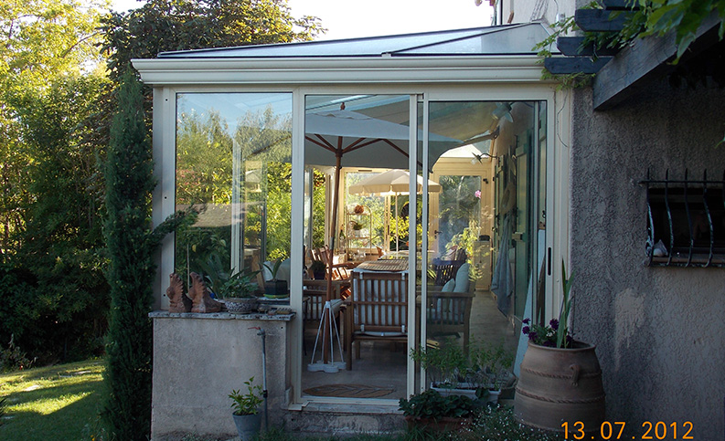 Véranda contemporaine pan coupé - photo17